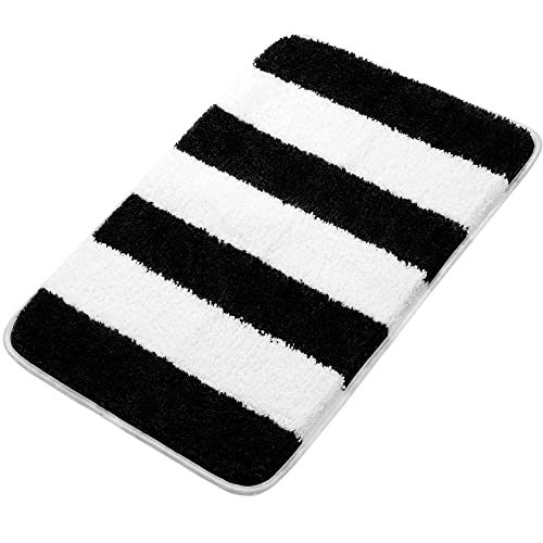 PiccoCasa Schwarz & Weiß Badematte, rutschfest, Badematten 50x80 cm für Badezimmer, Boden und Badewanne, Mikrofaser, extra weich, flauschig und wasserabsorbierend, gestreift, maschinenwaschbar PiccoCasa Schwarz & Weiß Badematte, rutschfest, Badematten 50x80 cm für Badezimmer, Boden und Badewanne, Mikrofaser, extra weich, flauschig und wasserabsorbierend, gestreift, maschinenwaschbar von PiccoCasa