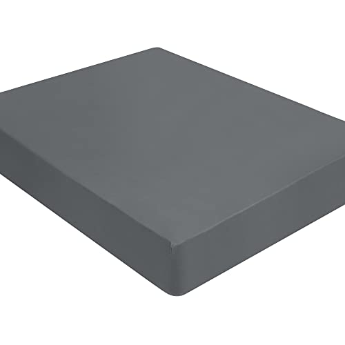 PiccoCasa Spannbettlaken 140x200 cm - Weichen Spannbetttuch für Boxspringbetten Dicke Matratzen bis zu 35 cm - Gebürstete Mikrofaser Bettlaken - Dunkelgrau 140x200x35cm von PiccoCasa