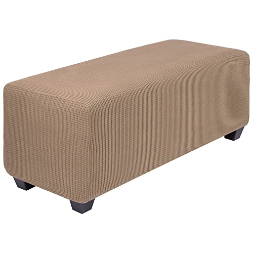 PiccoCasa Stretch Sofa Ottomane Cover 1 Stück Jacquard Couchbezug Soft Beige Small von PiccoCasa