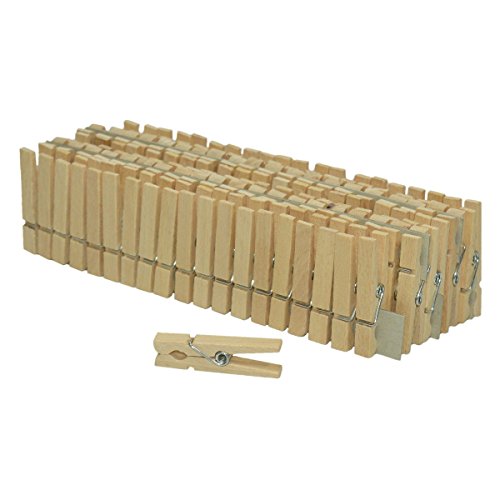 100 Mini Wäscheklammern Holz natur 45mm - 6mm schmal - Miniklammern Dekoklammern von Piccolino Bastelbedarf