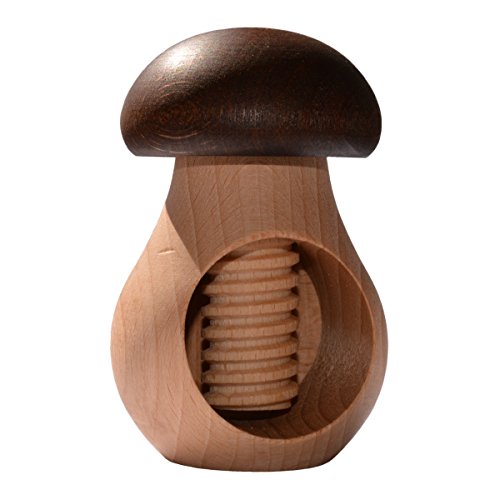 Holz Nussknacker mit Schraube/Holzgewinde zum einfachen Knacken von Nüssen, H 98 x Ø 63mm von Piccolino Bastelbedarf