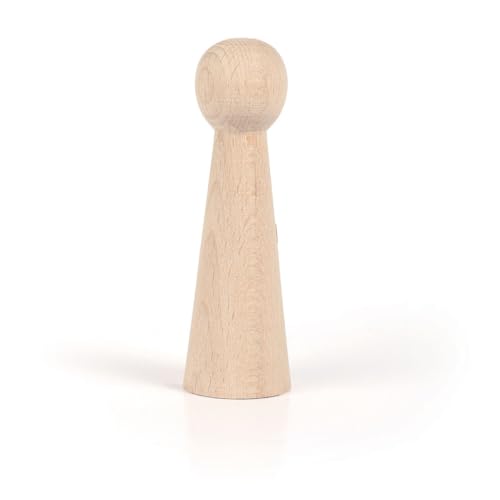 Holzkegel Holzfigur Mensch - Frau - Figurenkegel Pöppel groß Holz 90mm, 1 Stück von Piccolino Bastelbedarf