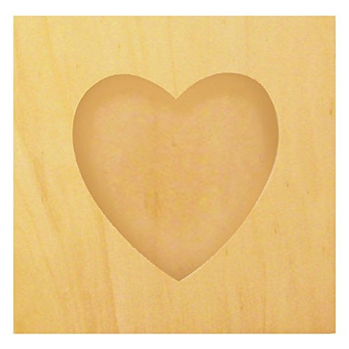 Holzrahmen Herz - Bilderrahmen mit Bildausschnitt in Herzform, Holz Natur zum Basteln & Bemalen, 20x20cm von Piccolino Bastelbedarf