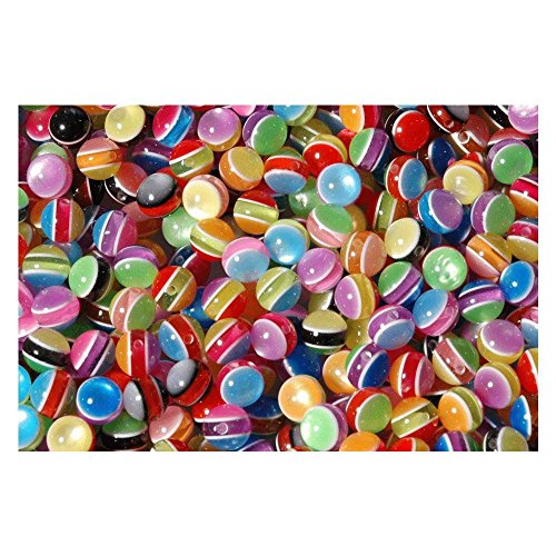 Kunststoffperlen Bunt Mix - Plastikperlen Piccolino rund, 10mm, 70g Mischung (ca. 130 Stück) von ANGEL CITIZ