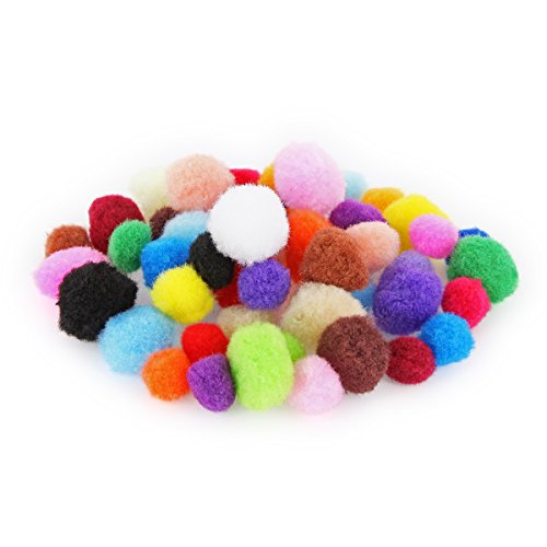 Pompons Mix bunt - Pom Poms 48 Stück, Bommel Ø 15mm & 20mm - ideal zum Basteln & Deko von Piccolino Bastelbedarf