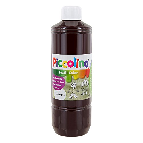 Textilfarbe Aubergine, 500ml Flasche - PICCOLINO Textil Color - Stoffmalfarbe auf Wasserbasis, hochwertig, gebrauchsfertig, ergiebig Textilfarbe Aubergine, 500ml Flasche - PICCOLINO Textil Color - Stoffmalfarbe auf Wasserbasis, hochwertig, gebrauchsfertig, ergiebig von Piccolino