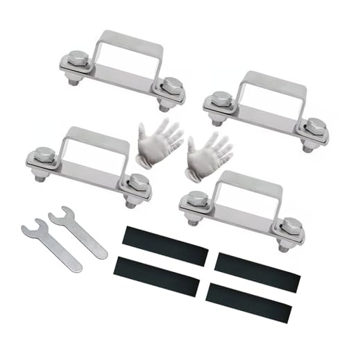 4 x Rohrschellen, U-förmige Verbindungshalterung, Metall, Stahl, Sicherheitshalter, Halterungen für Tür, Fenster, Schuppen, dauerhafte Metallstähle, Rohrschelle von Piceioep