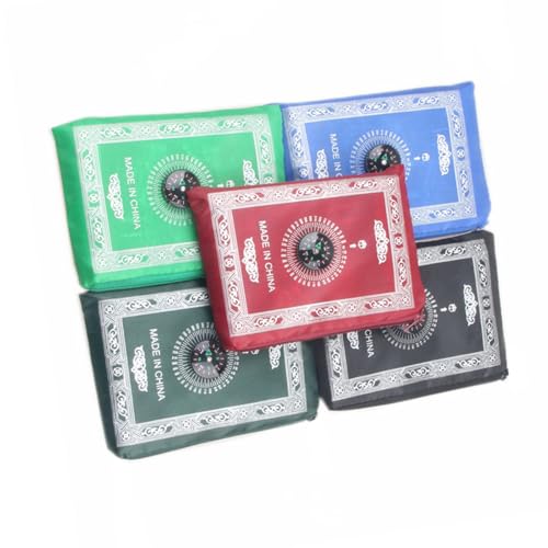 5pcs Gebetsmatte Set Kompassierter Optionaler Wasserdichter Polyester Teppich Für Reisen Und Outdoor Anbetung 60x100 cm Reise Gebetsteppich von Piceioep