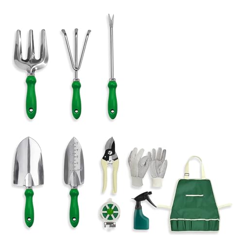 Multifunktions-Gartenwerkzeug-Set aus Edelstahl zum Pflanzen Jäten Graben mit ergonomischem Griff Kinder Gartengerät von Piceioep