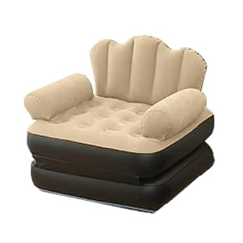 Piceioep 5-in-1 umwandelbares aufblasbares Schlafsofa, faltbarer Stuhl, geeignet für den Innen- und Außenbereich, mit PVC-Beflockungsmaterialien, umwandelbares Schlafsofa zu Luftmatratze von Piceioep