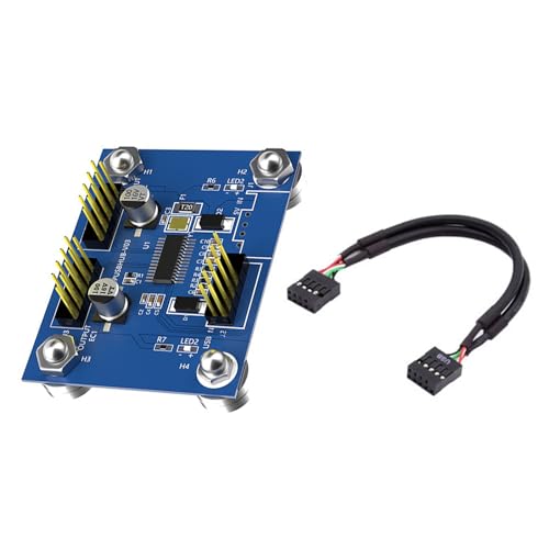 Piceioep Interne USB 2.0 9 Pin Splitterkabel Doppelte Unabhängig Von Der Portkompatible Motherboards Mount von Piceioep