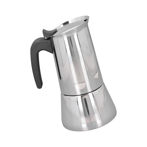 Piceioep Professionelle Kaffeekannen aus rostfreiem Stahl, 2/4 Tassen Kapazität für reichhaltige Espressos, geeignet mit Keramik-Induktion, einfache Reinigung, italienische Kaffeemaschine von Piceioep