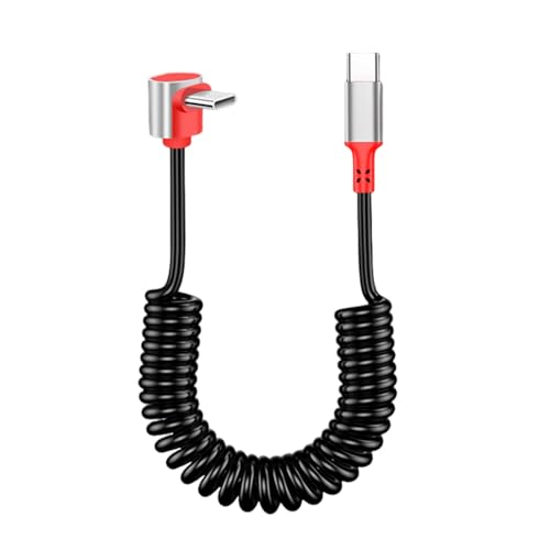 Piceioep Schnellladung PD100W Federkabel Zwei Typ C Stecker 90 ° Winkelladebereich Stromausgangswalle von Piceioep