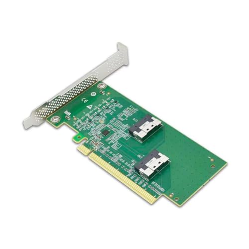 Piceioep Zuverlässigkeit PCIe X16 Adapter Mit 2 Slimsas SFF 8654 8I Schnittstellenadapter Für PC Rechenzentrum Essentielle Komponente Piceioep Zuverlässigkeit PCIe X16 Adapter Mit 2 Slimsas SFF 8654 8I Schnittstellenadapter Für PC Rechenzentrum Essentielle Komponente von Piceioep