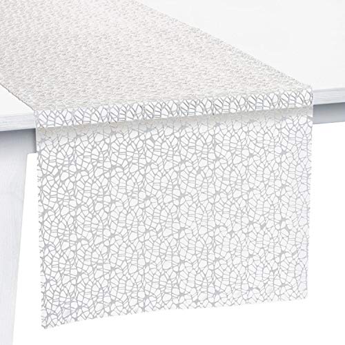 Pichler Tischset Tischband Tischläufer Mitteldecke Network, weiß, Größe:Tischband 30 x 260 cm von Pichler