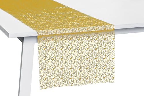 Pichler: dekorativer Tischläufer Network in Netzoptik, senfgelb, 45x140 von Pichler
