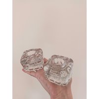 Glas Kerzenhalter Set Von 2 Glas Kerzenhalter Set Von 2 von PickYourVintage