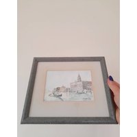 Venedig Gemälde Gerahmt Kleine Kanalboot Kunst Venedig Gemälde Gerahmt Kleine Kanalboot Kunst von PickYourVintage
