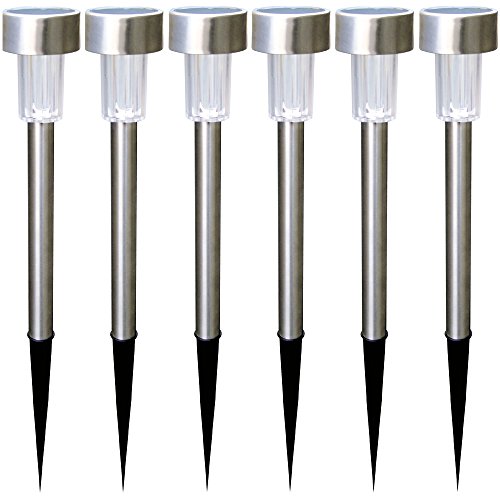 6x Edelstahl LED Solar Leuchten Solarleuchte Solarlampen Gartenleuchten Garten Lampe mit Erdspieß 36cm 6x Edelstahl LED Solar Leuchten Solarleuchte Solarlampen Gartenleuchten Garten Lampe mit Erdspieß 36cm von Grafner