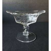 Heisey Etched Crystal Compote Waverly Blank #1519 Delfin Stem Elegante Glaswaren von PickinAintEasy
