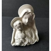 Mid-Century Vintage Jungfrau Maria Madonna Mit Kind Büste Und Kerzenhalter Von Holt Howard Pottery Mid-Century Vintage Jungfrau Maria Madonna Mit Kind Büste Und Kerzenhalter Von Holt Howard Pottery von PickinAintEasy