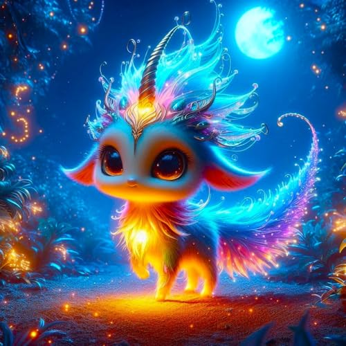 Picmondoo Diamond Painting – Große - 50x50 cm, Mit quadratischen Harzsteinen, AB-Steinen, Strassfarben & Metallicfarben – DIY-Kunstwerk für Erwachsene & Kinder (Mondscheintanz) von Picmondoo