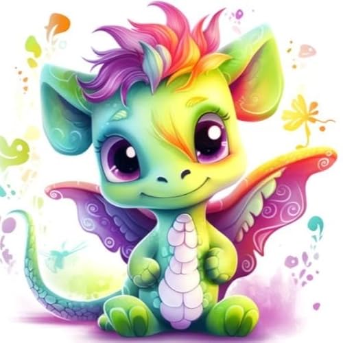 Picmondoo - Diamond Painting Bilder - Happy Dragon - Diamond Painting Bild in 15x15cm - Diamond-Painting für Anfänger und alle Altersgruppen - Diamant Painting Bilder mit AB Steinen Picmondoo - Diamond Painting Bilder - Happy Dragon - Diamond Painting Bild in 15x15cm - Diamond-Painting für Anfänger und alle Altersgruppen - Diamant Painting Bilder mit AB Steinen von Picmondoo