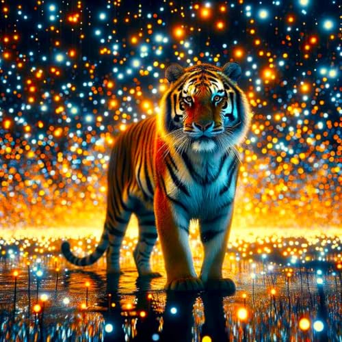 Picmondoo Diamond Painting – Große - 50x50 cm, Mit quadratischen Harzsteinen, AB-Steinen, Strassfarben & Metallicfarben – DIY-Kunstwerk für Erwachsene & Kinder (Sternenwächter) von Picmondoo