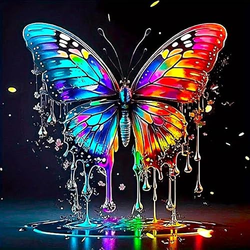 Picmondoo Diamond Painting – Waterdrop Butterfly – 50x50 cm – Leuchtendes Bastelset mit Feenstaubfarben, Strassfarben, Metallicfarben & Leuchtfarben – Für Erwachsene & Kinder Picmondoo Diamond Painting – Waterdrop Butterfly – 50x50 cm – Leuchtendes Bastelset mit Feenstaubfarben, Strassfarben, Metallicfarben & Leuchtfarben – Für Erwachsene & Kinder von Picmondoo