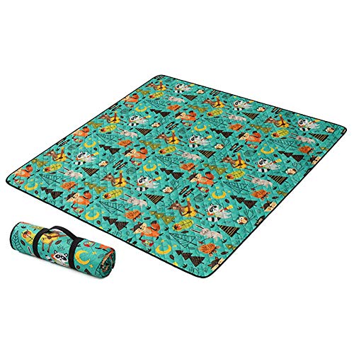 Picknickdecke Dick Gesteppt Wasserdicht Stranddecke Feuchtigkeitsbeständige Matte Tragbar Faltbar Waschmaschinenfest Leicht Teppich Zum Kinder Camping Garten Gras 145 X 200 cm / 180 X 200 cm von Picnic Blanket