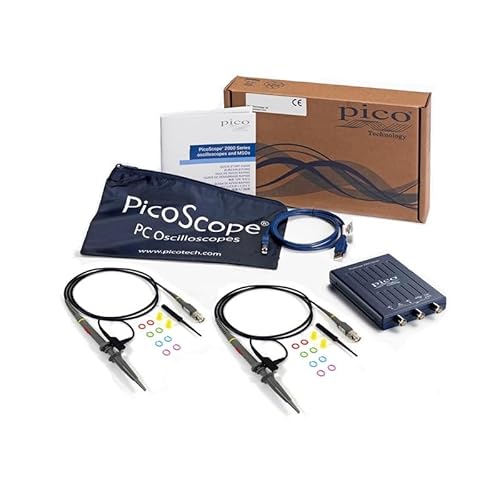 Pico Technology PicoScope 2 Kanal Digitales Oszilloskop 2204A Kit 10 MHz Oszilloskop-Kit inkl. Tastköpfen und PS7 Software für Windows, Mac, Linux mit tragetasche von Pico Technology