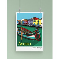 Aveiro Portugal Poster - A3/A4 Größen Kunstdruck Von Canal City von PicoAltoArtPrints