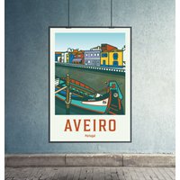 Aveiro Portugal Poster Abstand A3/A4 Größen Kunstdruck Von Kanalstadt von PicoAltoArtPrints