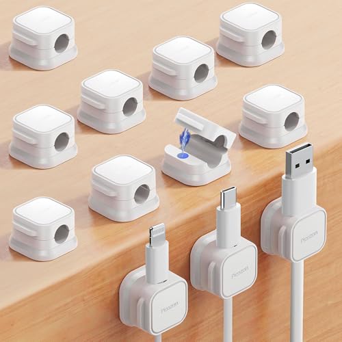 12-Pack Magnetkabel Clip Organizer Kabelhalter, Picozon Klebekabel Management, Draht Telefon USB Ladegerät Kabelhalter Halter Organizer für Auto, Büro Home Desktop, Wand, Nachttisch von Picozon