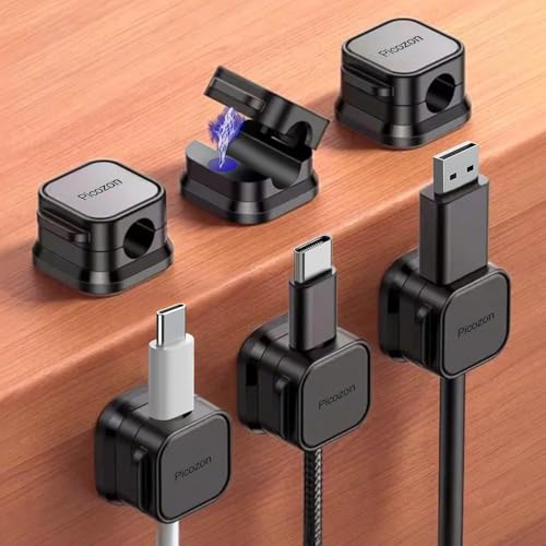 6 Stück Magnetkabel Clip Organizer Kabelhalter, Picozon Klebekabel Management, Draht Telefon USB Ladegerät Kabelhalter Halter Organizer für Auto, Büro Home Desktop, Wand, Nachttisch 6 Stück Magnetkabel Clip Organizer Kabelhalter, Picozon Klebekabel Management, Draht Telefon USB Ladegerät Kabelhalter Halter Organizer für Auto, Büro Home Desktop, Wand, Nachttisch von Picozon