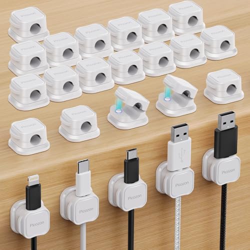 Magnetkabel Clip Organizer Kabelhalter, Picozon Klebekabel Management, Draht Telefon USB Ladegerät Kabelhalter Halter Organizer für Auto, Büro Home Desktop, Wand, Nachttisch von Picozon