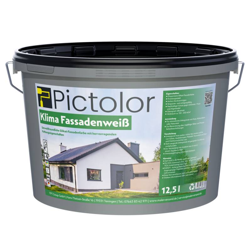 Pictolor® Klima-Fassadenweiß Silikat-Fassadenfarbe von Pictolor