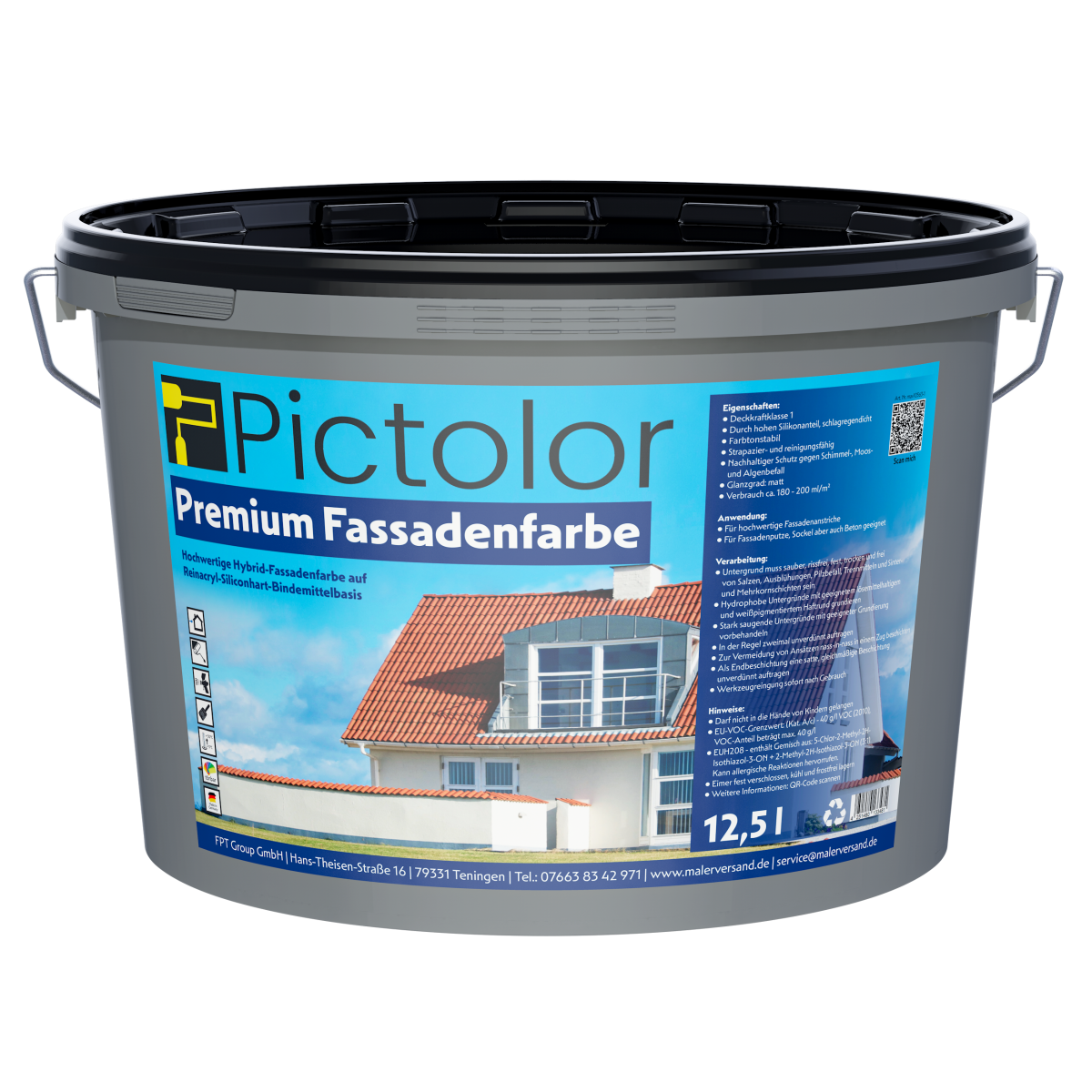 Pictolor® Premium Fassadenweiß Hybrid-Fassadenfarbe von Pictolor