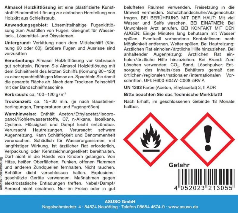 Almarit Almasol AQUA HOLZKITTLÖSUNG 5LTR. von Pictolor