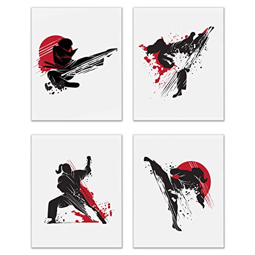 Picture This Prints Karate Kampfsport-Fotos – Set von 4 Kampfbildern 20,3 x 25,4 cm von Picture This Prints