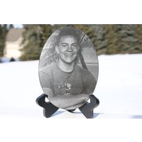 Personalisierte Schwarze Granit 5x7 "Oval - Ihr Foto Laser Graviert von PictureItCreations