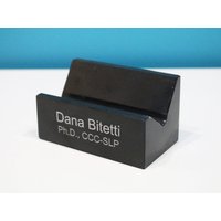 Personalisierter Visitenkartenhalter Aus Schwarzem Marmor - Lasergravur von PictureItCreations