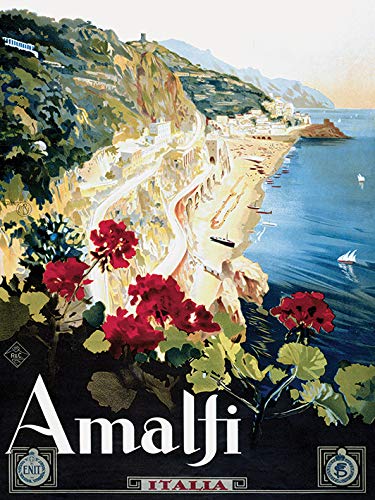 Piddix Amalfi Leinwanddruck, Mehrfarbig, 60 x 80 cm von Piddix