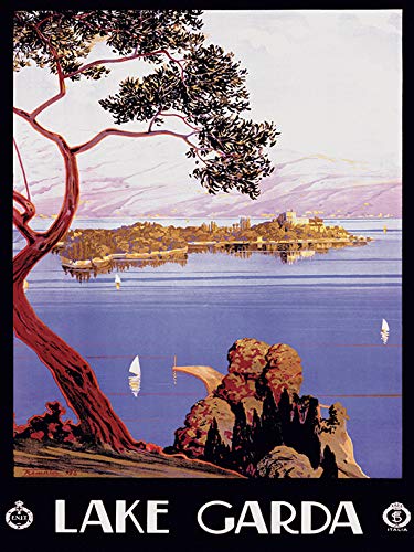 Piddix Lake Garda 30 x 40cm Canvas Print Leinwanddruck, Mehrfarbig, 30 x 40 cm von Piddix