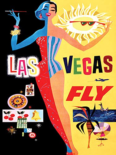 Piddix Las Vegas Leinwanddruck, Mehrfarbig, 60 x 80 cm von Piddix