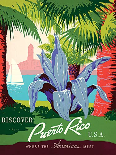 Piddix Puerto Rico 30 x 40cm Canvas Print Leinwanddruck, Mehrfarbig, 30 x 40 cm von Piddix