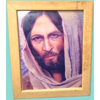 Vintage Holz Gerahmtes Jesus Druck Bild von Piddlinpixie