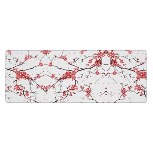 Filigranes Gaming-Mauspad mit Kirschblüten, auslaufsicher, schmutzabweisend, Stoff, 800 x 300 x 3 mm lang Filigranes Gaming-Mauspad mit Kirschblüten, auslaufsicher, schmutzabweisend, Stoff, 800 x 300 x 3 mm lang von Pidgazdfgv