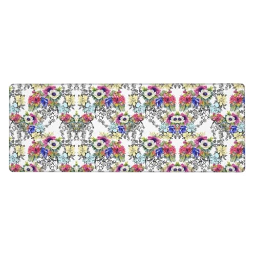 Gaming-Mauspad mit Blumen, Vögeln und Ästen, auslaufsicher, schmutzabweisend, Stoff, 800 x 300 x 3 mm lang, Schreibtischunterlage Gaming-Mauspad mit Blumen, Vögeln und Ästen, auslaufsicher, schmutzabweisend, Stoff, 800 x 300 x 3 mm lang, Schreibtischunterlage von Pidgazdfgv