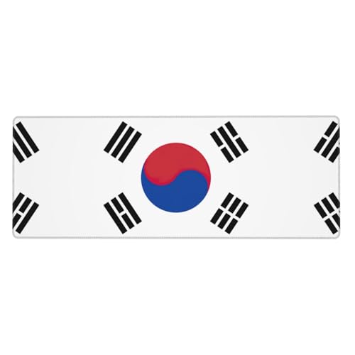 Gaming-Mauspad mit Flagge der Republik Korea, auslaufsicher, schmutzabweisend, Stoff, 800 x 300 x 3 mm lang, Schreibtischunterlage von Pidgazdfgv